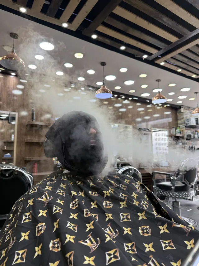 Steam rising during a treatment in the chair